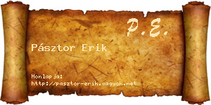 Pásztor Erik névjegykártya